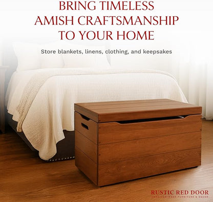 Amish Made Wooden Storage Chest Trunk Box - Image 4