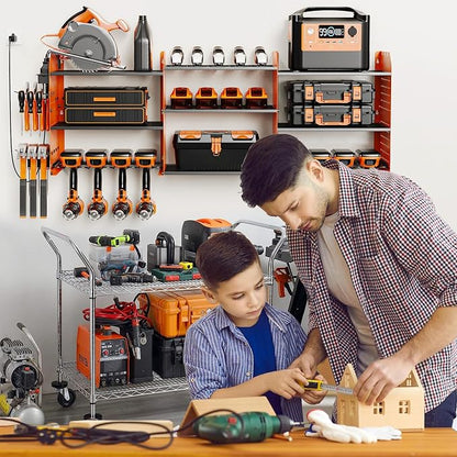 Power Tool Organizer with Charging Station Wall Mount, 3 Layer Expanded Heavy - Image 2