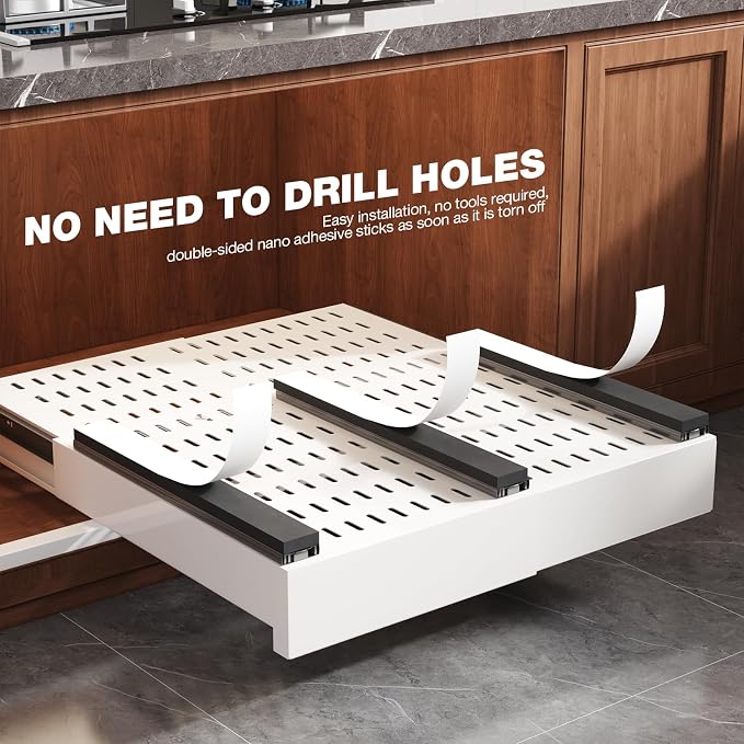 1 Pack Pull Out Cabinet Organizer Expandable Width and Depth, Slide Out Drawers - Image 7