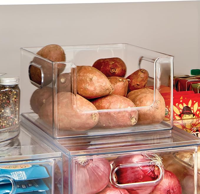 iDesign Stackable Clear Open Front Storage Bin, Easy Access Organizer - Image 7