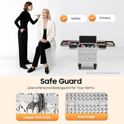 Professional Rolling Makeup Train Case - Image 4