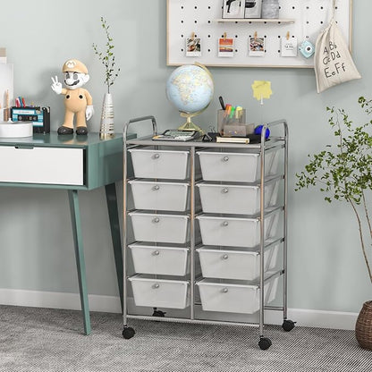Giantex 10 Drawers Rolling Cart, Classroom Organizers, Storage Cart - Image 4