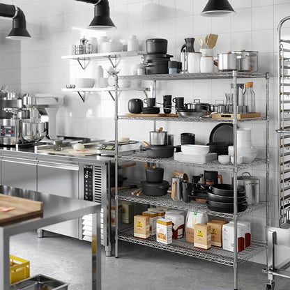 24" Deep x 48" Wide x 64" Height Wire Shelving Kit | 5-Tier | NSF Commercial - Image 6