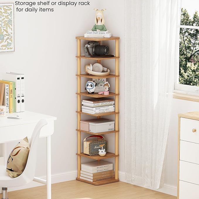LUCKNOCK Vertical Shoe Rack, 8-Tier Tall Narrow Shoe Organizer - Image 6