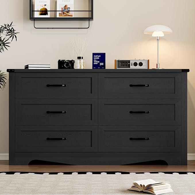 6-Drawer Dresser for Bedroom, Modern Wooden Chest of Drawers - Image 3