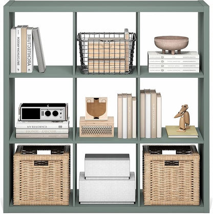 Furinno Cubicle 9-Cube Book Shelf, Extra Thick Frame Bookshelf, Sage Green | - Image 6