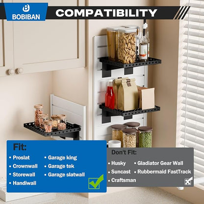 2 Pack Slatwall Shelves, Heavy Duty Metal Slat Wall Shelf - Image 5