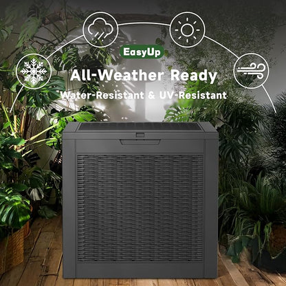 EasyUp 35 Gallon Resin Deck Box Waterproof, UV Resistant Outdoor Storage Box - Image 4