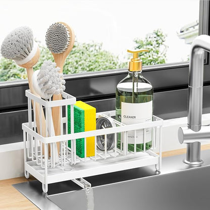 Cisily White Sponge Holder for Kitchen Sink, Sink Caddy Organizer by CISILYHOMELIFE