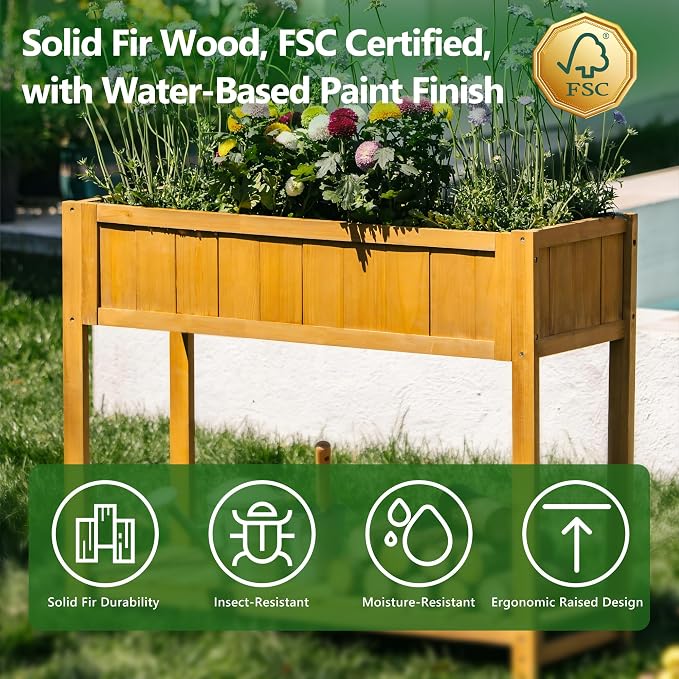 Fir Wooden Raised Garden Bed - Image 6