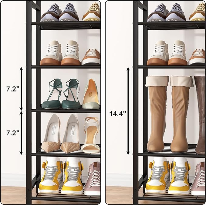 HOMEFORT 10 Tiers Shoe Rack Organizer, 39.4" Shoe Storage Shelf - Image 7