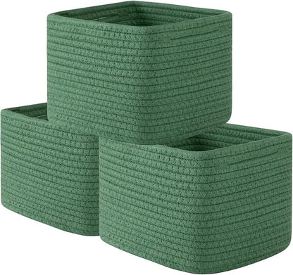 OIAHOMY 9”x9”x7” Storage Cubes, Cotton Rope Woven Baskets by MasterofSpaceOptimization