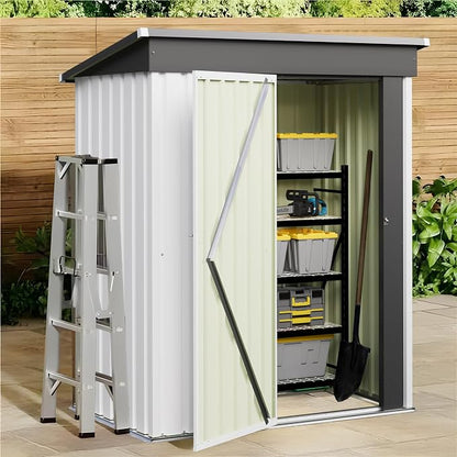 JUMMICO Metal Outdoor Storage Shed 5 x 3 FT Metal Shed - Image 2