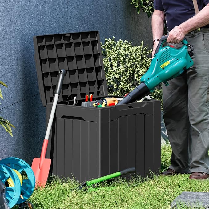 Greesum 31 Gal Resin Deck Box, Outdoor Storage - Image 7