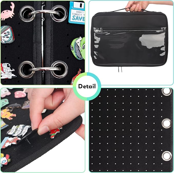 Enamel Pin Display Pages Pin Carrying Case, Pins Collection Storage Organizer - Image 5