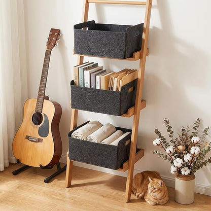 4 Pack Felt Storage Bins for Organizing Clothes, Toys & Office Files Durable - Image 6