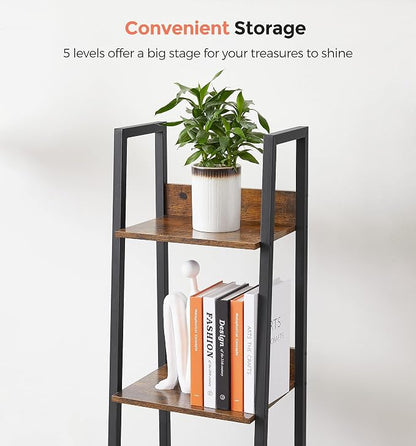 VASAGLE Bookshelf, 5-Tier Narrow Book Shelf, 11.8 x 13.3 x 66.9 Inches - Image 9