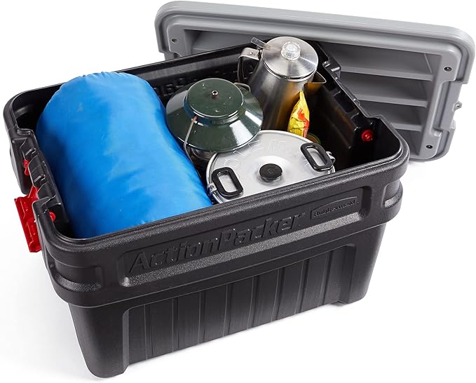 Rubbermaid ActionPacker 24 Gal Lockable Storage Box Pack of 2, Industrial - Image 4