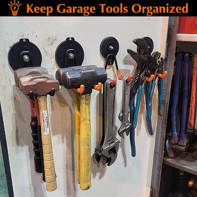 MUTUACTOR Magnetic Hooks, Anti-Slip Double Magnet Hooks Garage Storage Utility - Image 4