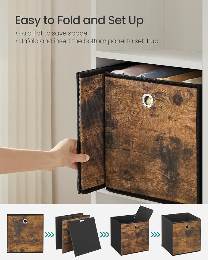 SONGMICS Storage Cubes, Foldable Fabric Storage Bins, 10.2 x 10.2 x 11 Inches - Image 6