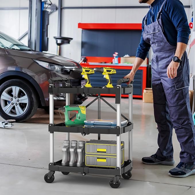 YITAHOME 3-Tier Folding Utility Cart - Image 7