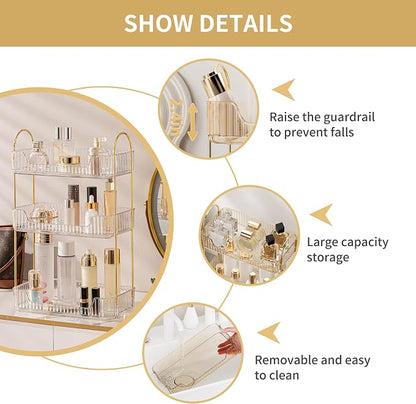 YCIA&DONE Bathroom Organizer Countertop, Makeup Storage, Skincare Cosmetic Tray - Image 3