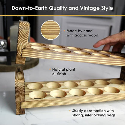 Expandable Stackable Wooden Egg Holder Countertop - Image 2