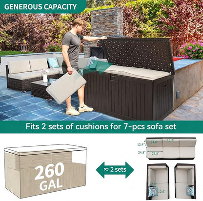 YITAHOME 260 Gallon Double-Wall Deck Box - Image 5