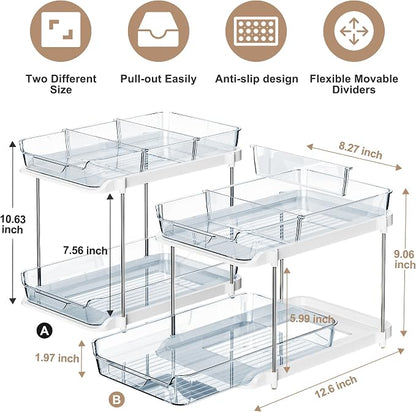 Delamu 2-Tier Multi-Purpose Bathroom Under Sink Organizers and Storage - Image 2