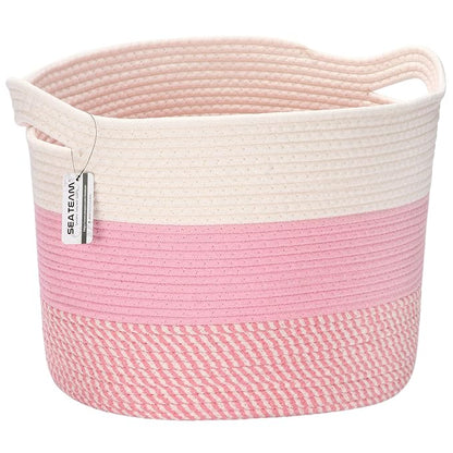 Sea Team Oval Large Cotton Rope Woven Storage Basket by SeaTeam