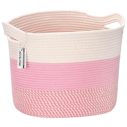 Sea Team Oval Large Cotton Rope Woven Storage Basket by SeaTeam