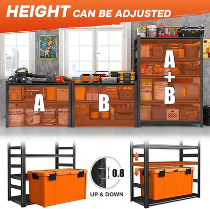 40''W Garage Shelving Heavy Duty Metal Storage Shelves Series, Large Industrial - Image 3
