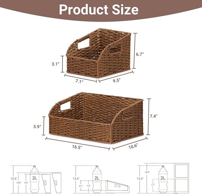 Pantry Organizers, Wicker Storage Baskets - Image 3
