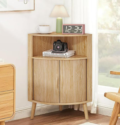 Bathroom Corner Storage Cabinet, 31.5''H Small Floor Corner Cabinet by Limaoaio