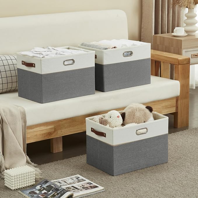 Large Collapsible Fabric Storage Bins - Image 7