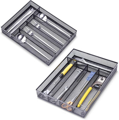 WuGeShop Office Desk Drawer Organizer, 5 Compartments Mesh Drawer Organizer Tray - Image 6
