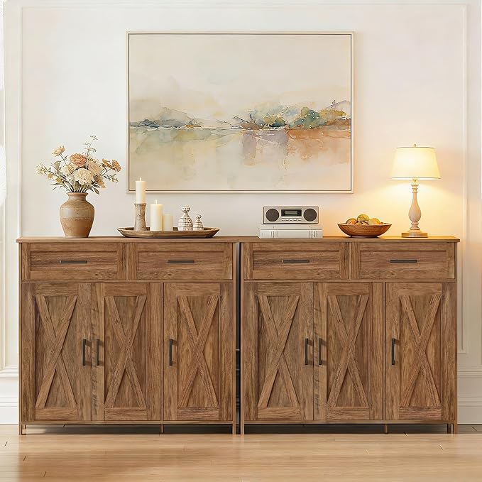 Homhedy Sideboard Buffet Cabinet, Coffee Bar Storage Cabinet - Image 8