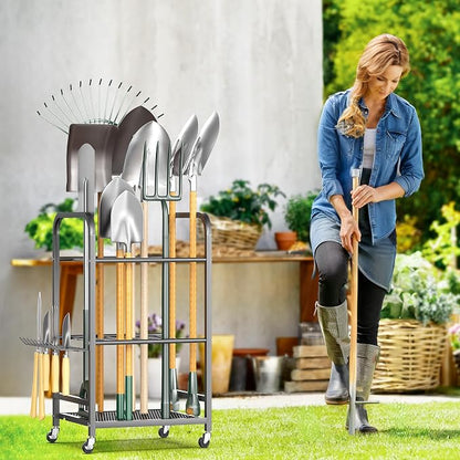 EVERHANGER Garden Tool Organizer and Storage, Yard Tool Stand Garage Tool - Image 7