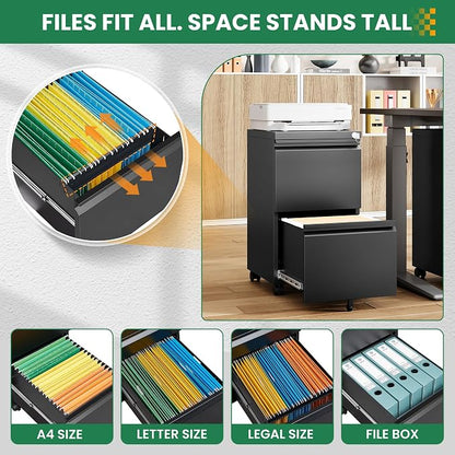 2 Drawer Metal File Cabinet - Image 5