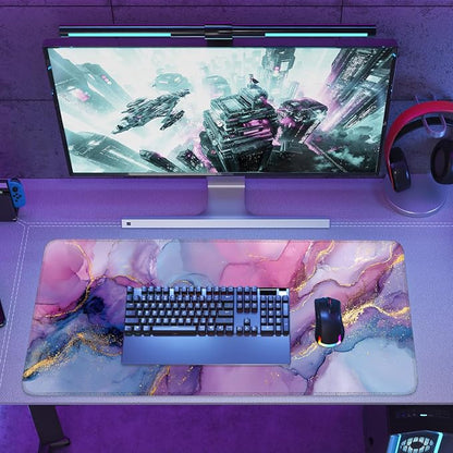 Purple Marble Ink Mouse Pad – Large Extended Desk Mat 35.43 x 15.75 in – - Image 8