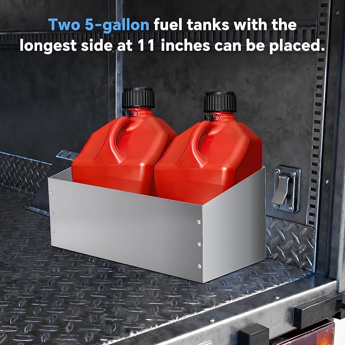 Aluminum Fuel Jug Holder Rack, Gas Can Mount fits Two 5 Gallon Fuel Containers - Image 2