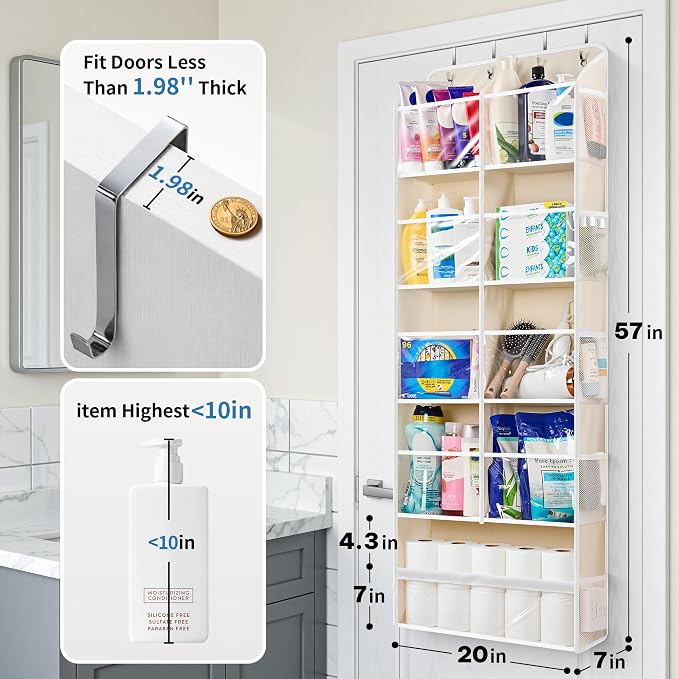 JARLINK Over the Door Organizer, Extra Large Storage - Image 2