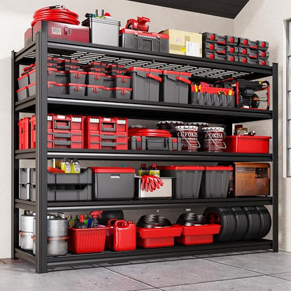 59" W Garage Shelving Heavy Duty Storage Shelves, Adjustable Metal Shelving Unit by AOAORGG