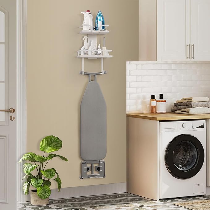 VINAEMO Ironing Board Hanger Wall Mount, 2-Layer Iron and Ironing Board Holder - Image 8