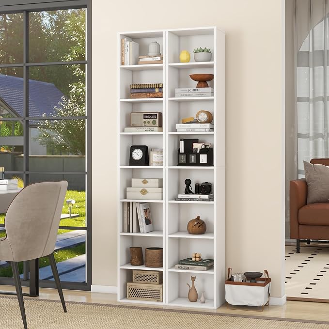 Panana 8 Tier Storage Shelf Bookcase, Slim Organizer Shelves Cabinet Tall - Image 4