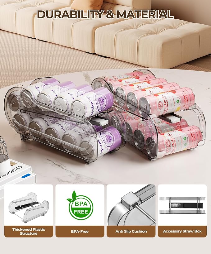 Drink Organizer for Fridge, Soda Can Organizer Dispenser for Refrigerator - Image 7
