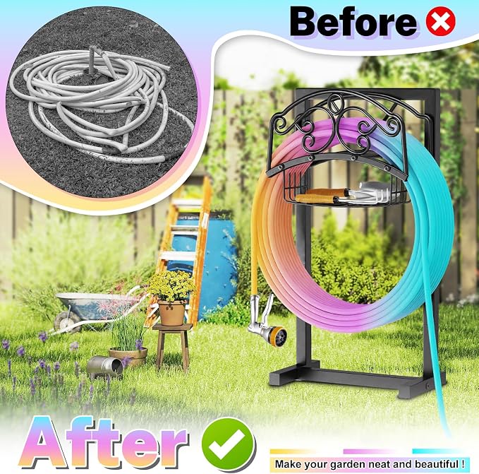 Garden Hose Holder, Metal Water Hose Holder - Image 5