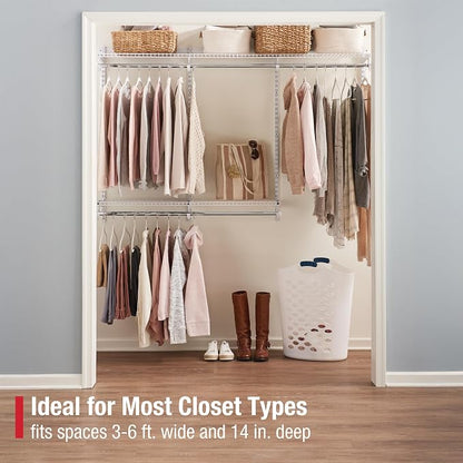 Rubbermaid Configurations Custom Closet Kit 3-6 Ft. Adjustable Metal Wire - Image 2