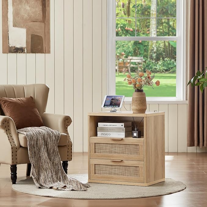 LEYAOYAO Rattan Nightstands Set of 2 - Image 9