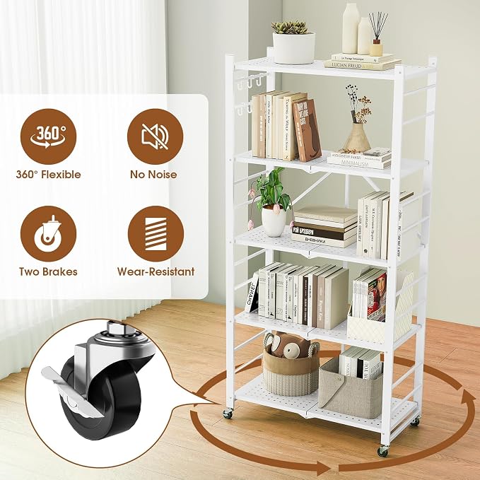 Fenbeli Foldable Shelves with Wheels - Image 6